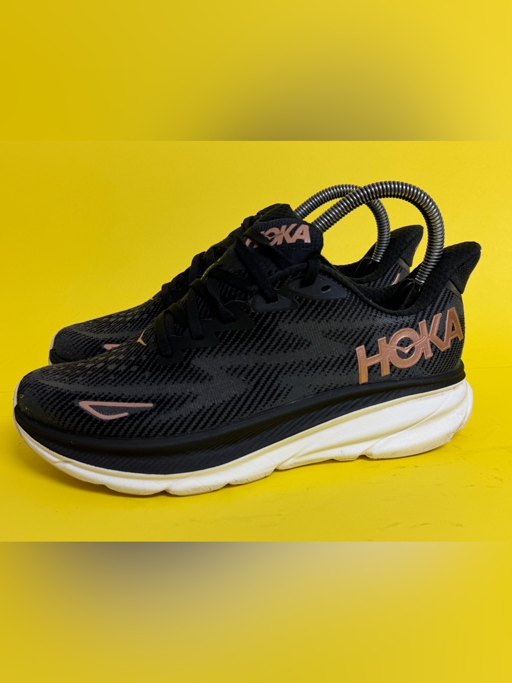 Hoka One One Clifton 9 Black Running Shoes Comfort 1127896 BRGL Womens Size 7B